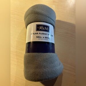 Gray Polar Fleece Throw Blanket brand new